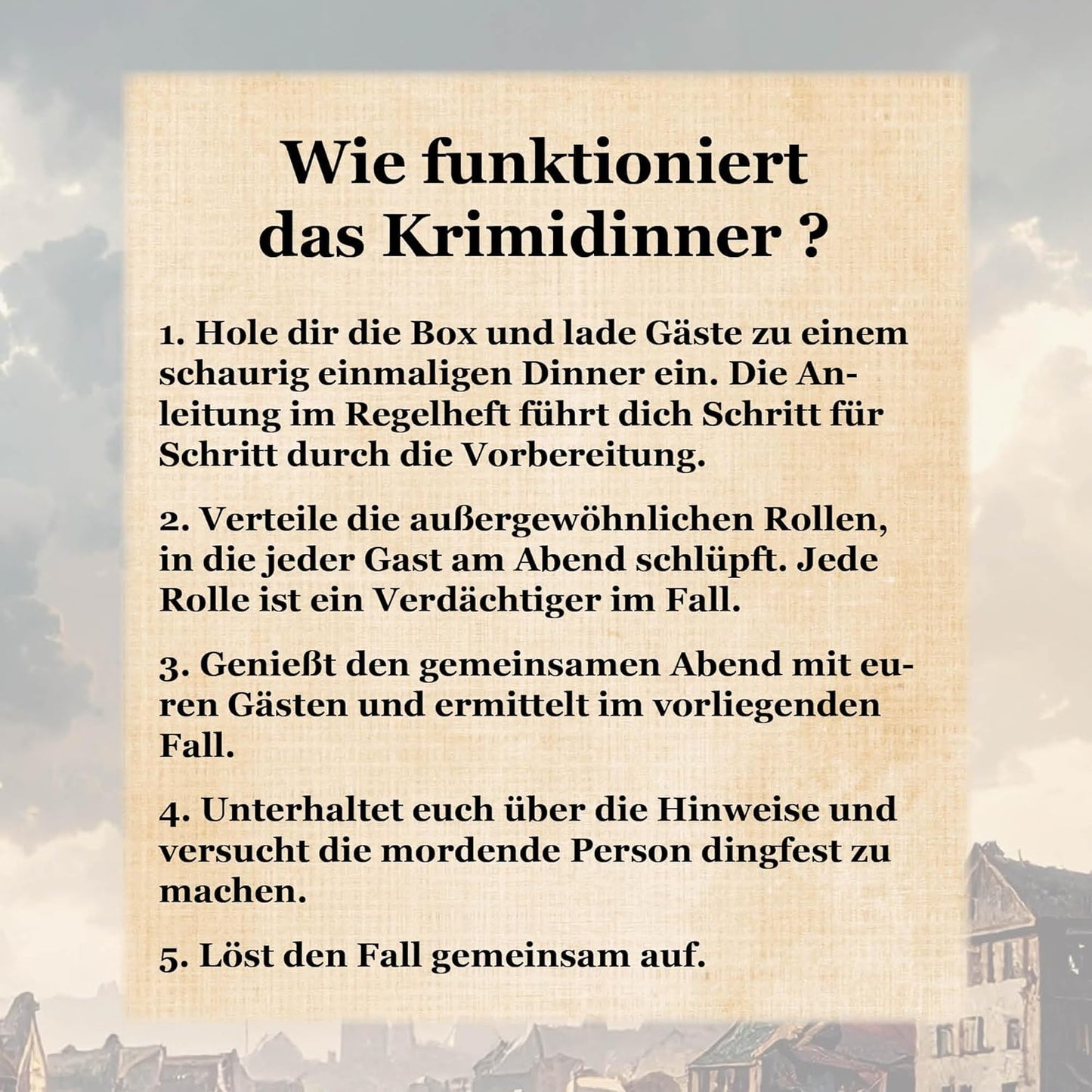 Zombieapokalypse: Der Anfang vom Ende, Krimidinner