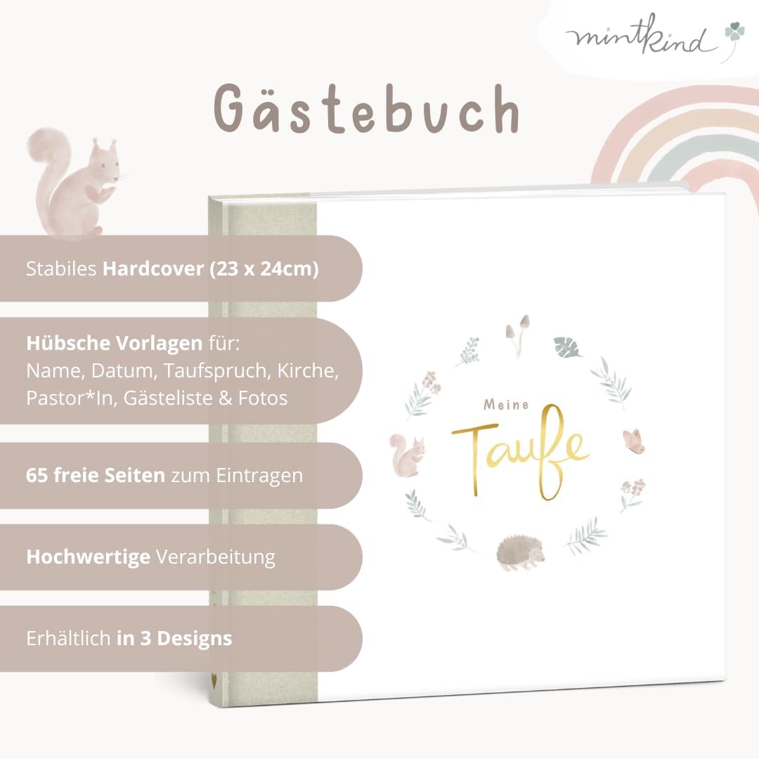 Gästebuch zur Taufe mit 72 Innenseiten, Wald ohne Stickerset