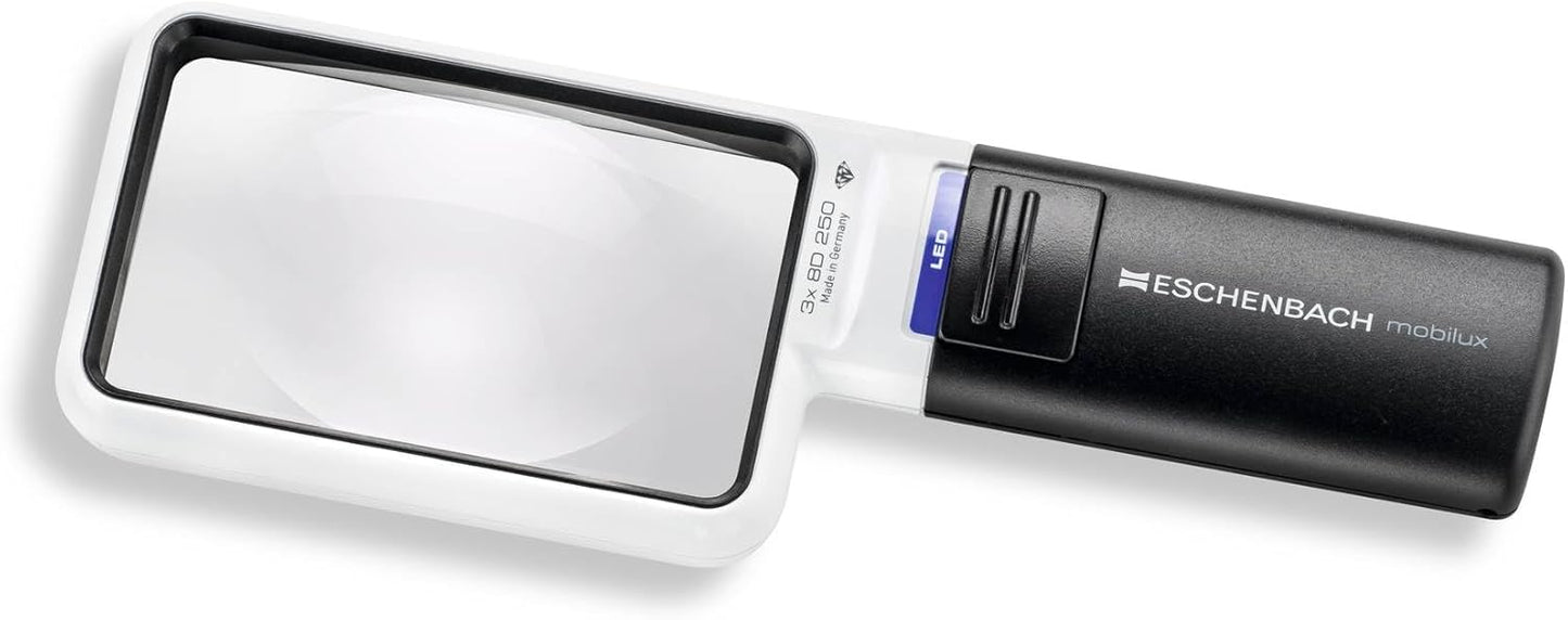 Handlupe mit LED-Beleuchtung, 90 x 54 mm 3,0 x Vergrösserung Single