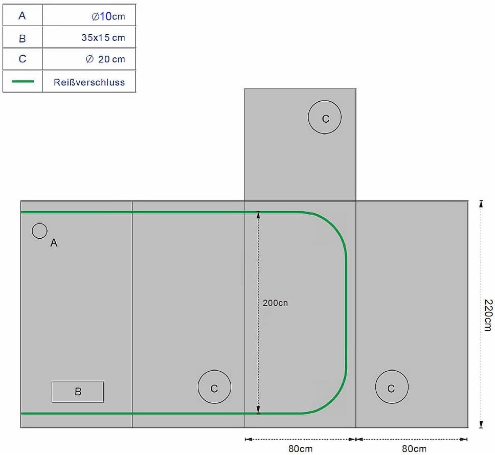 Growbox-Set, 80 x 80 x 220 cm