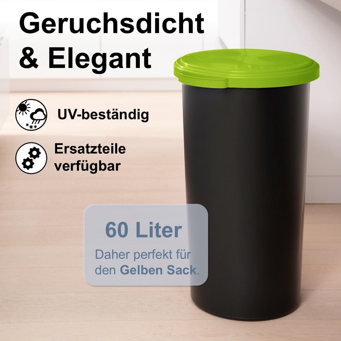 Müllsackständer mit Deckel, Hellgrün