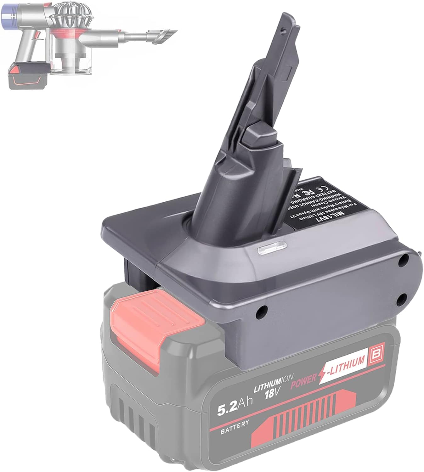 Adapter EIN18V7 für Einhell 18V Akku auf Dyson V7 Staubsauger, EIN18V7