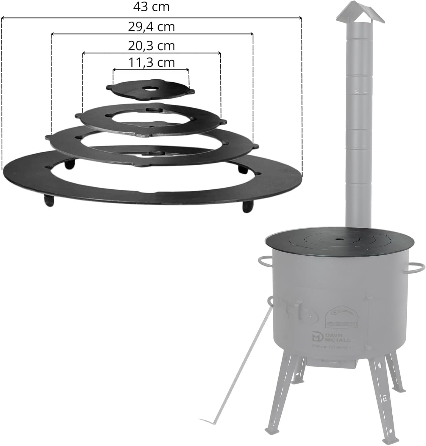 Utschak mit Adapter-Ringen, mit Adapter-Ringe