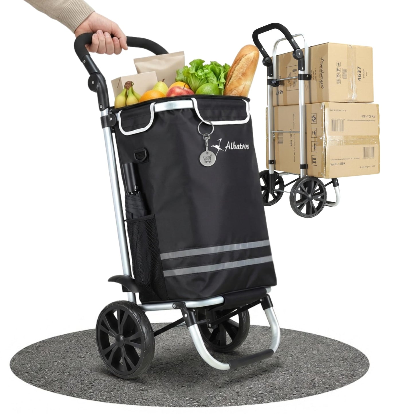 Einkaufstrolley mit Thermo-Innenbeutel, faltbar