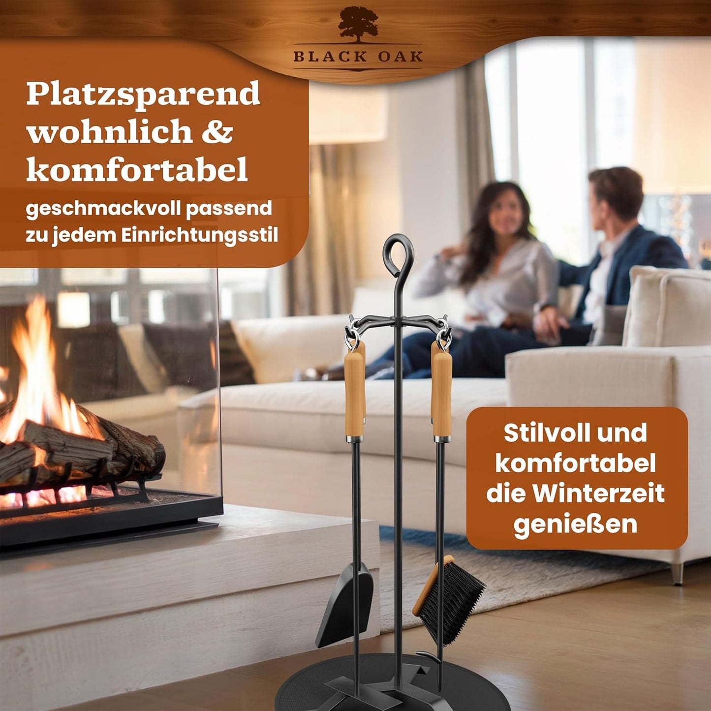 6-teiliges Kaminbesteck-Set St. Moritz, St. Moritz 6-teilig Schwarz