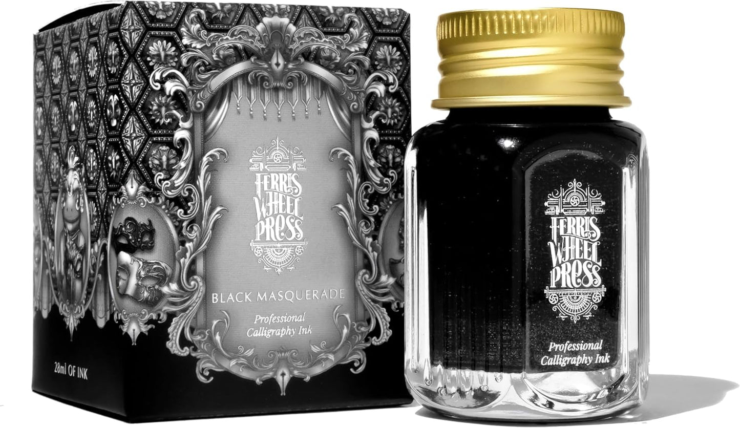 Calligraphy Ink mit Silber-Schimmer (28 ml), Black 28 ml
