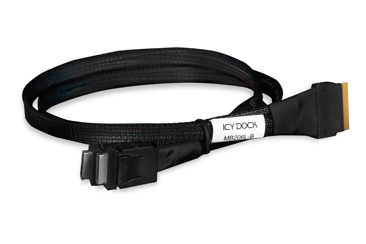 ICY DOCK Kabel SlimSAS 8i SSF-8654 zu 2xOCLink 4i, SFF-8611 Kabel-0,5M, 1x SlimSAS 8i zu 2x OCuLink 4i