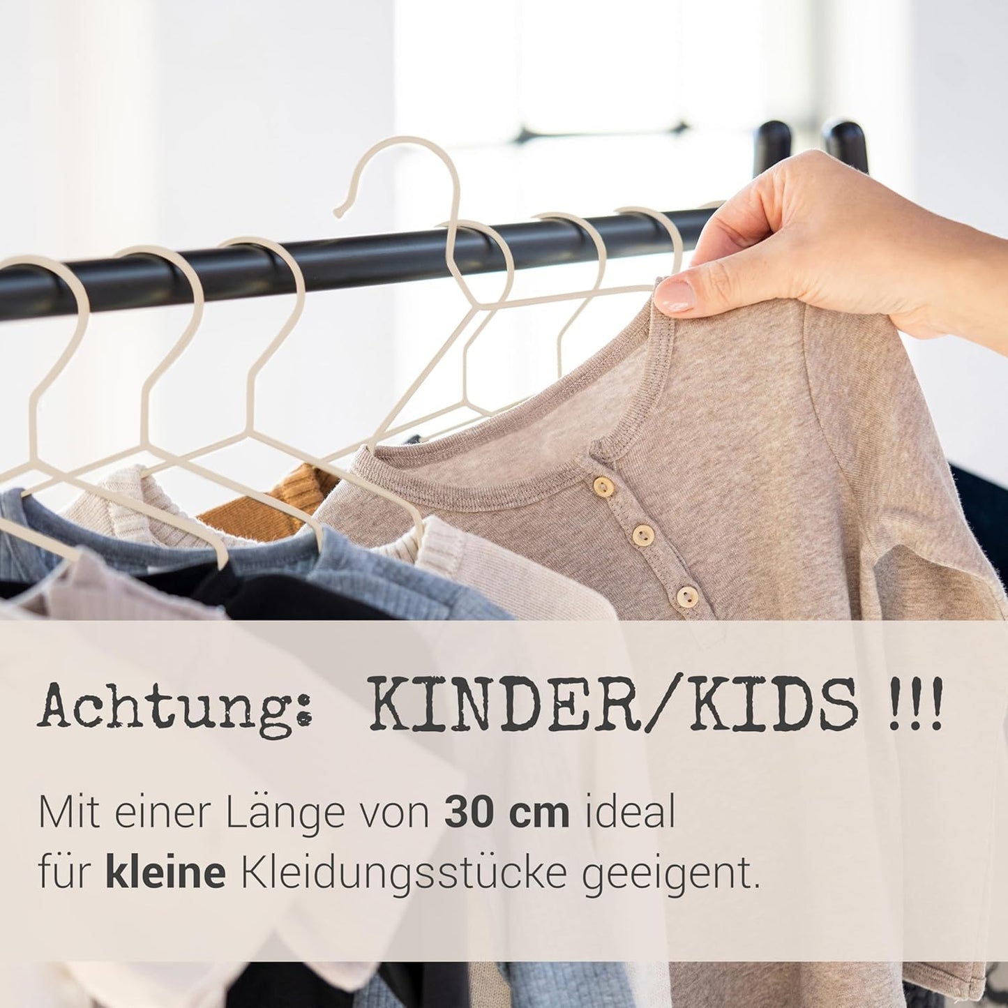 20-teiliges Kleiderbügel-Set für Kinder, Kids Beige (Pastell Matt) / 20