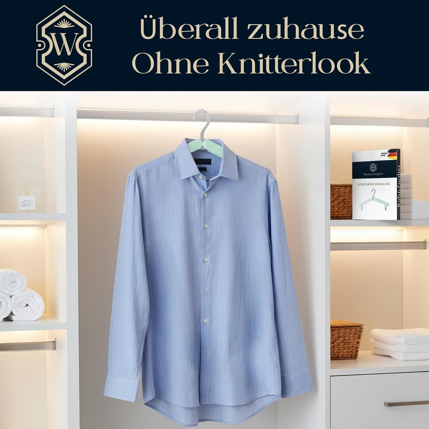 Faltbare Reise Kleiderbügel (3er Set) mit Clips, Grün