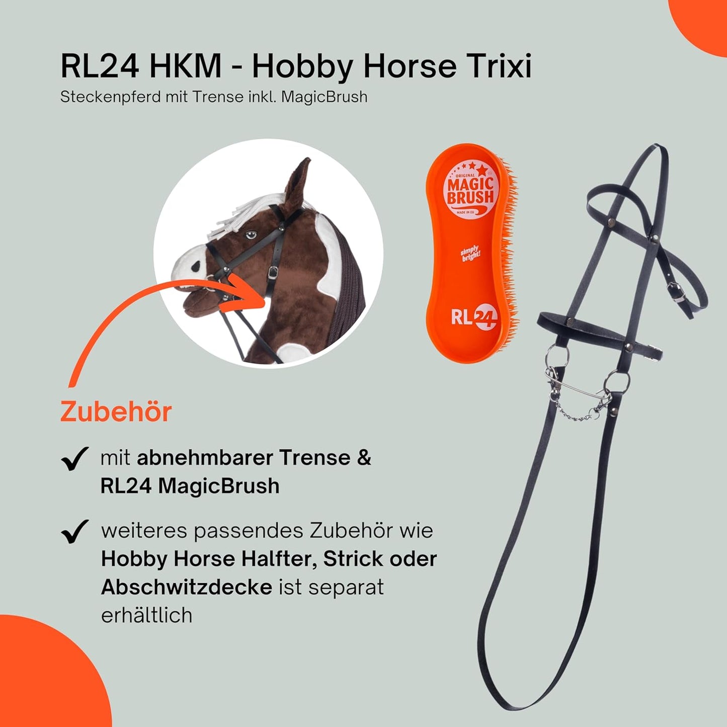 Steckenpferd Trixi mit MagicBrush, Trixi (Braun/Weiß)