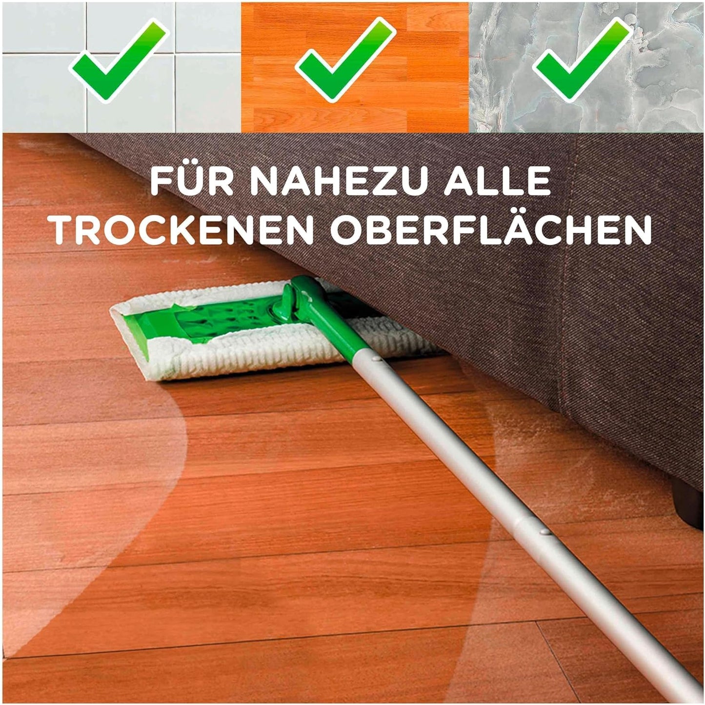 Bodenwischer Starterset mit Trockentüchern, Grün,weiss 1 stück (1er Pack)