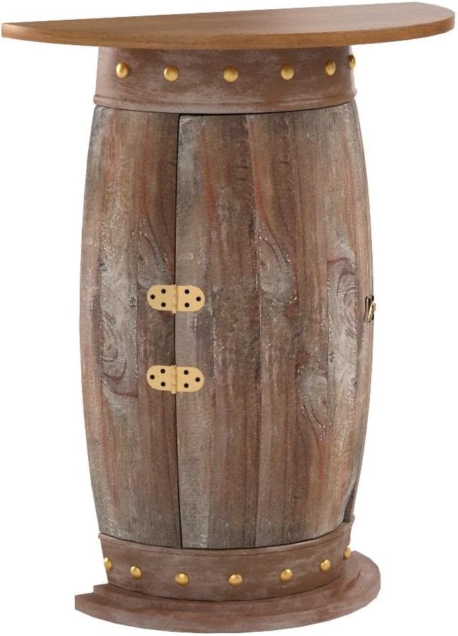 Halbrundes Weinfass mit Weinregal