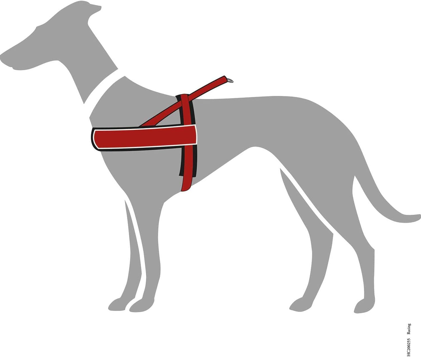 RACING Norwegergeschirr, 68-90 cm rot/schwarz