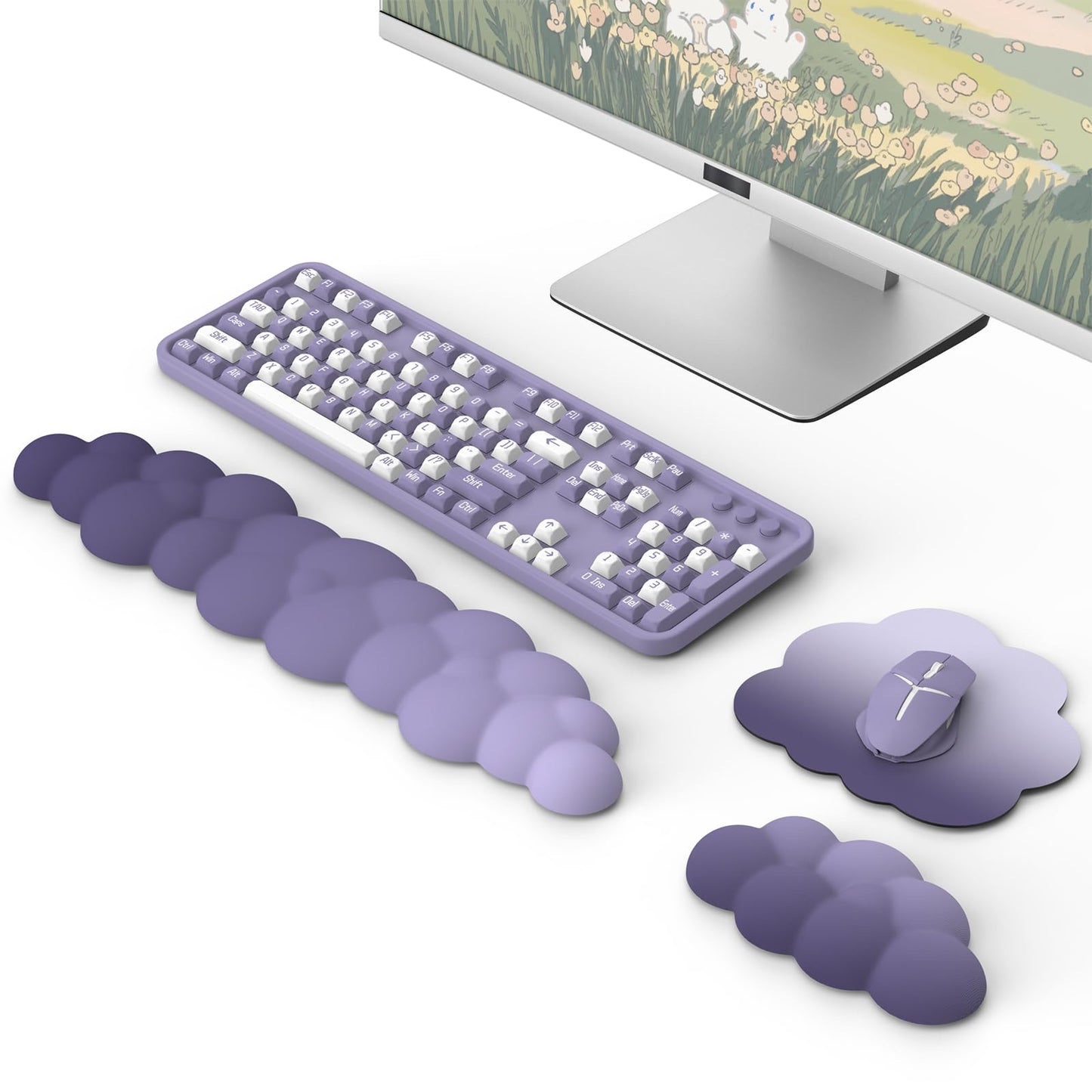 Ergonomisches Handgelenkauflage-Set für Tastatur und Maus, Lila