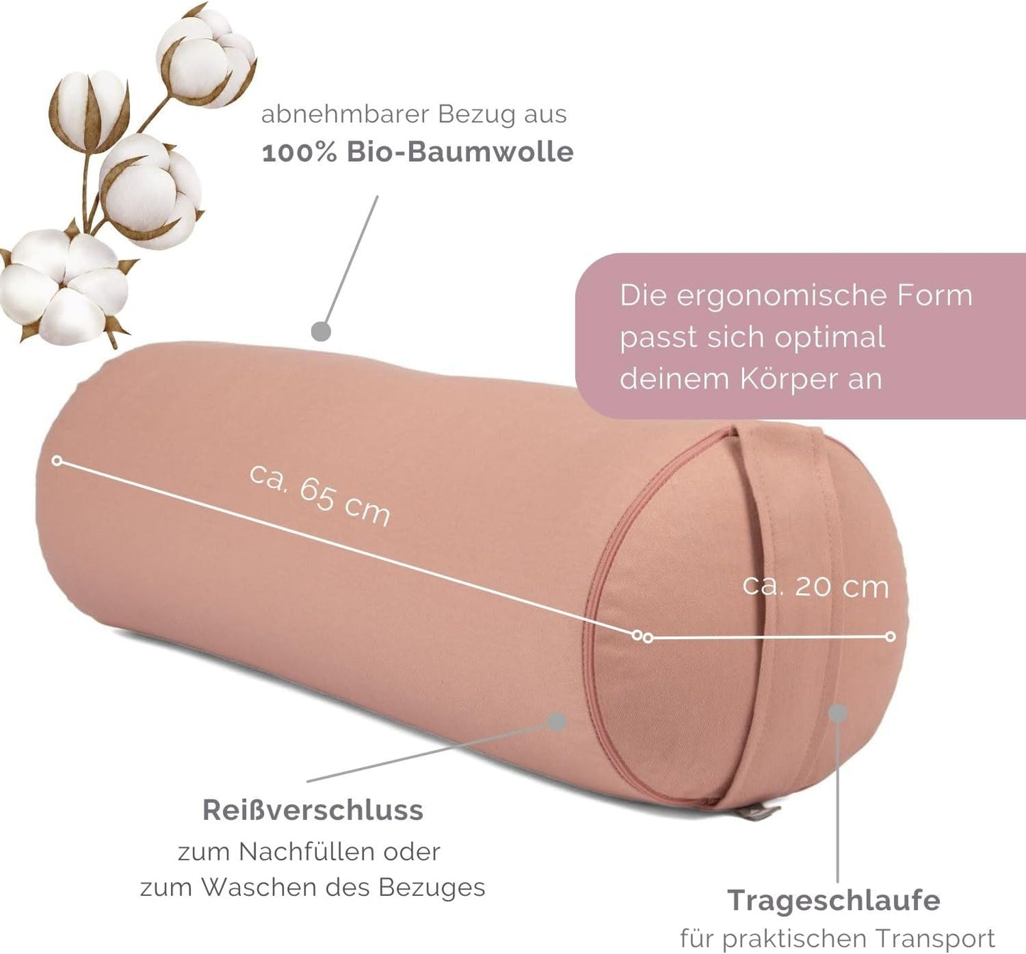Yoga Bolster ECO, rosé
