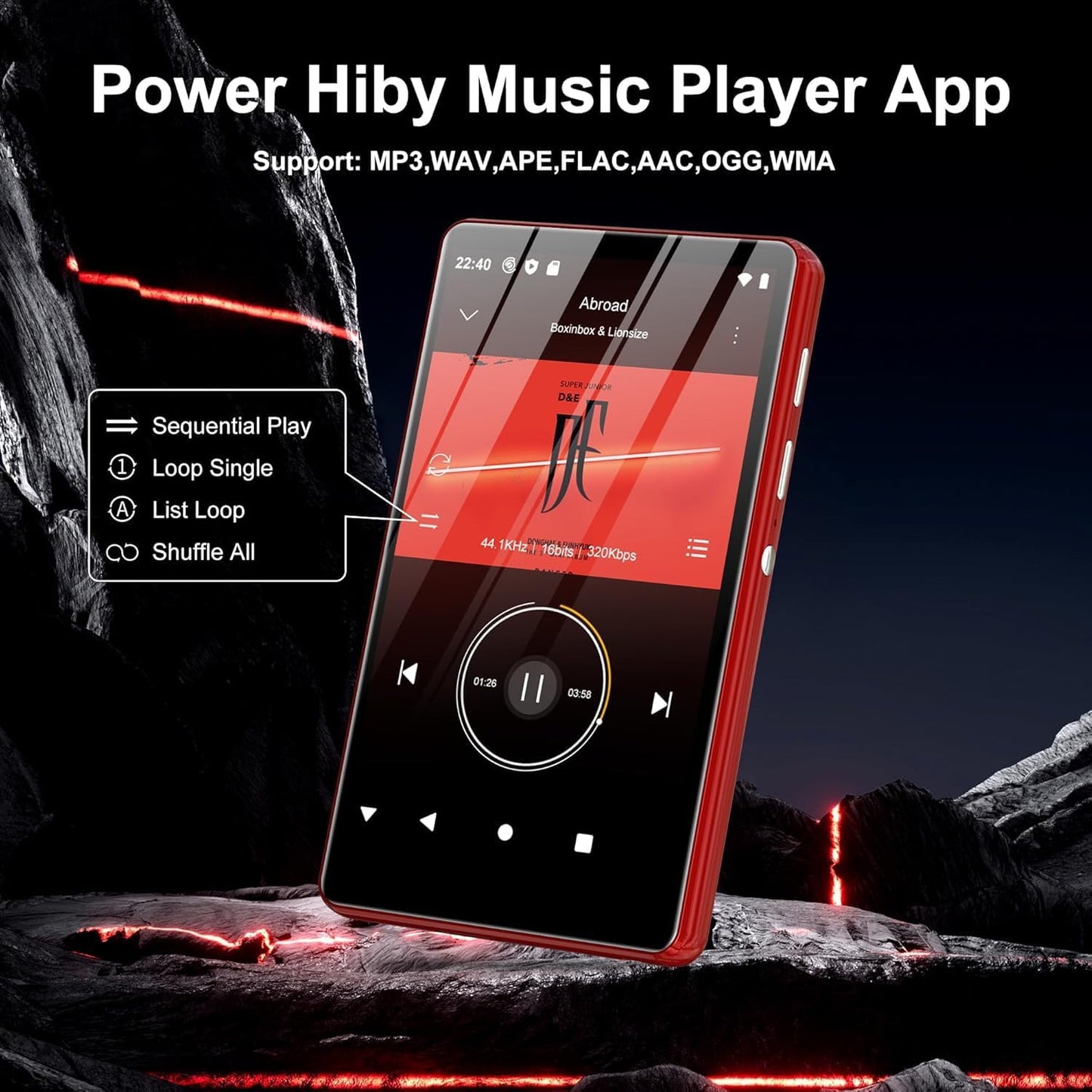 MP3-Player mit Touchscreen, Rot