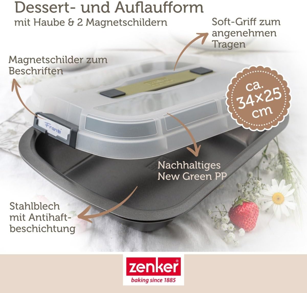 Click&Go Auflaufform mit Haube, Dessert- und Auflaufform mit Haube