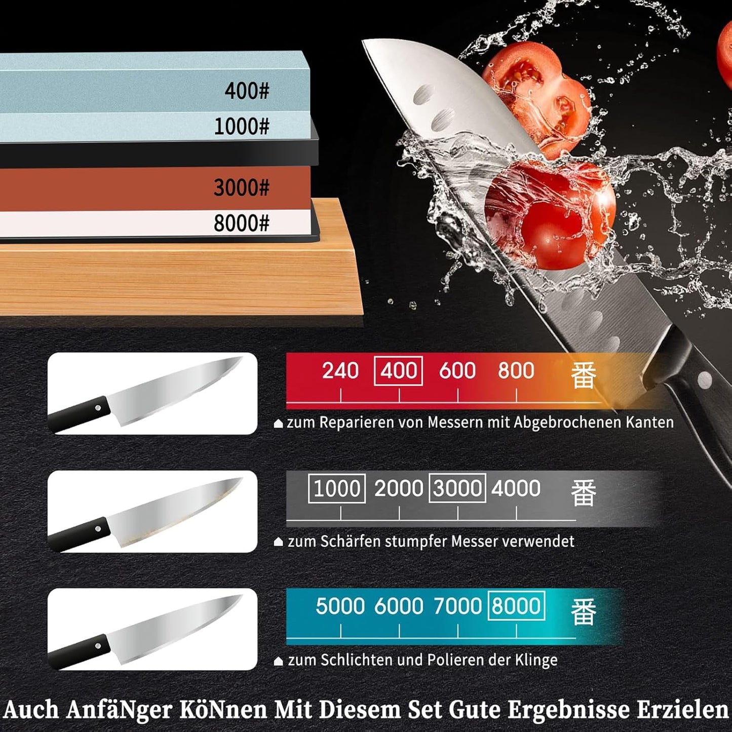 Professionelles Schleifstein-Set, 8 in 1