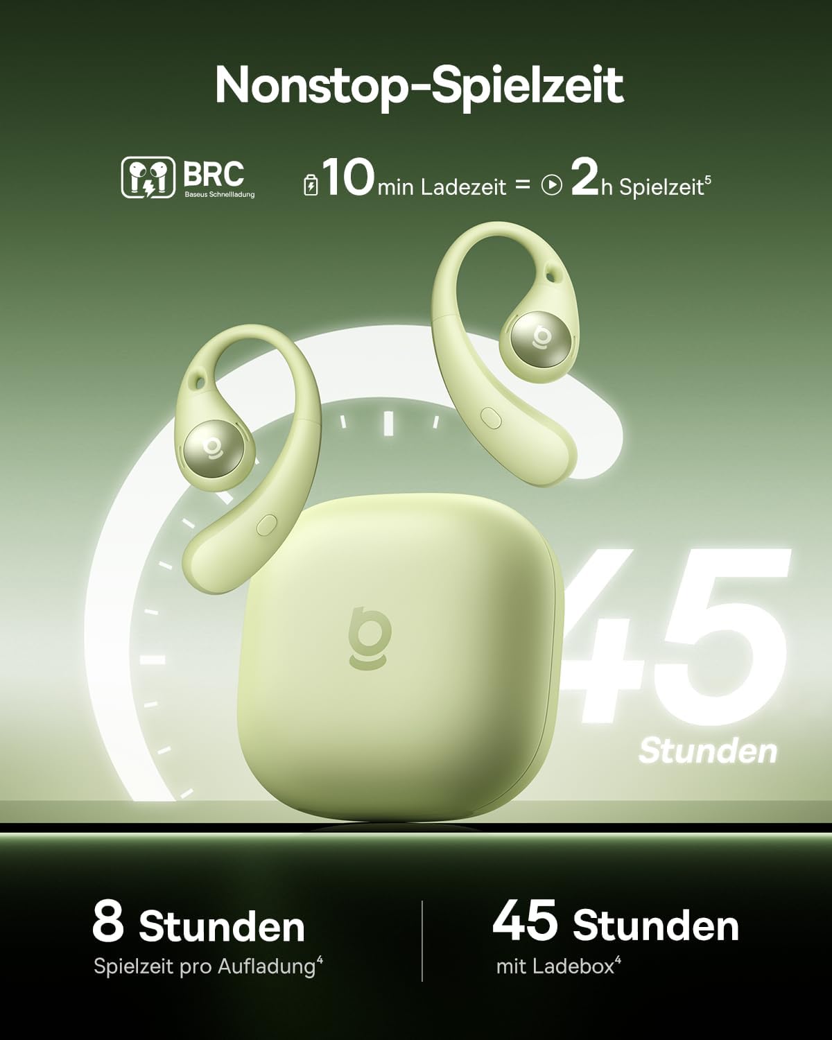 Open Ear Sportkopfhörer mit SuperBass 2.0, Grün