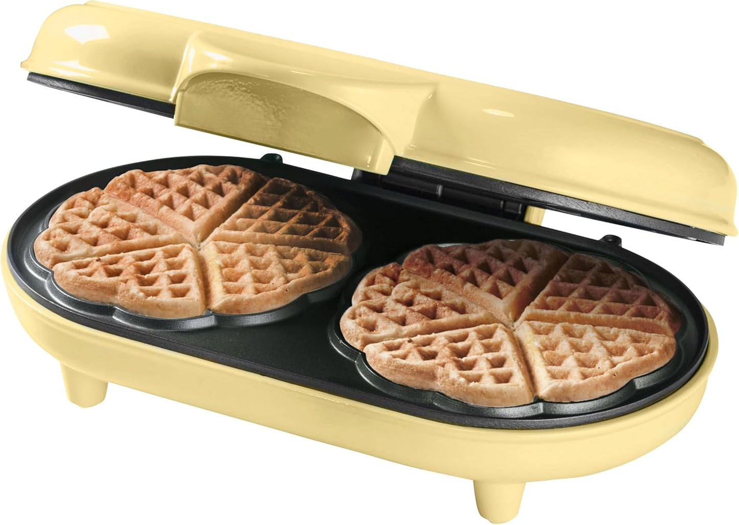 Doppelherzwaffel Maker mit Antihaftbeschichtung, Gelb