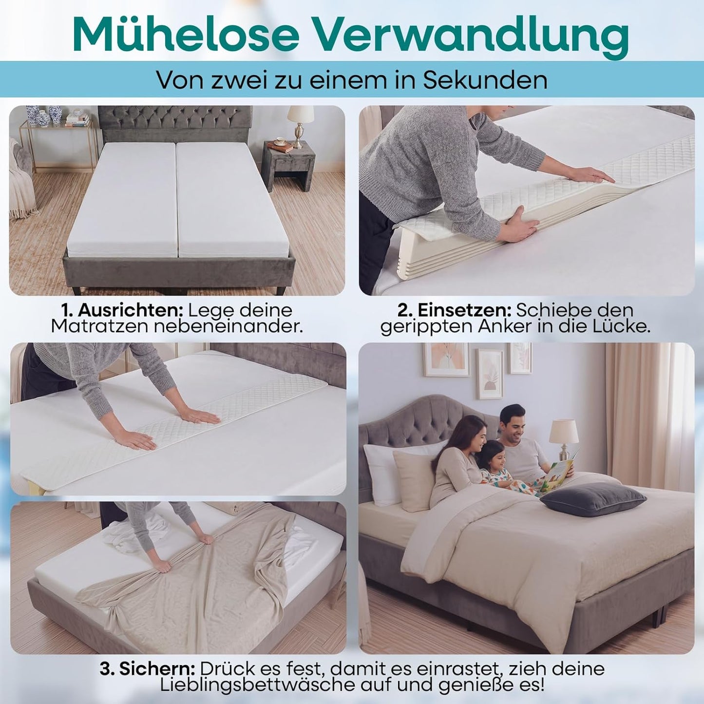 Liebesbrücke für Split King Betten