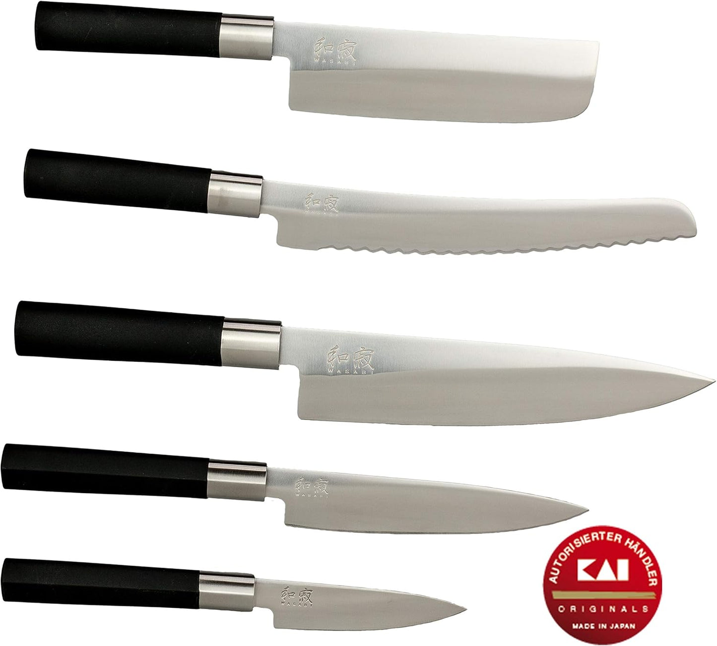 Wasabi Black - Messerset mit Magnetmesserhalter