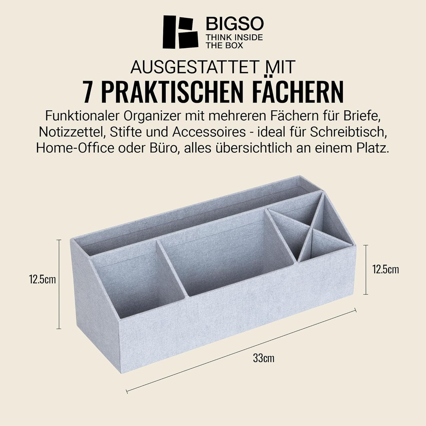 Schreibtisch-Organizer Elisa, Hellgrau