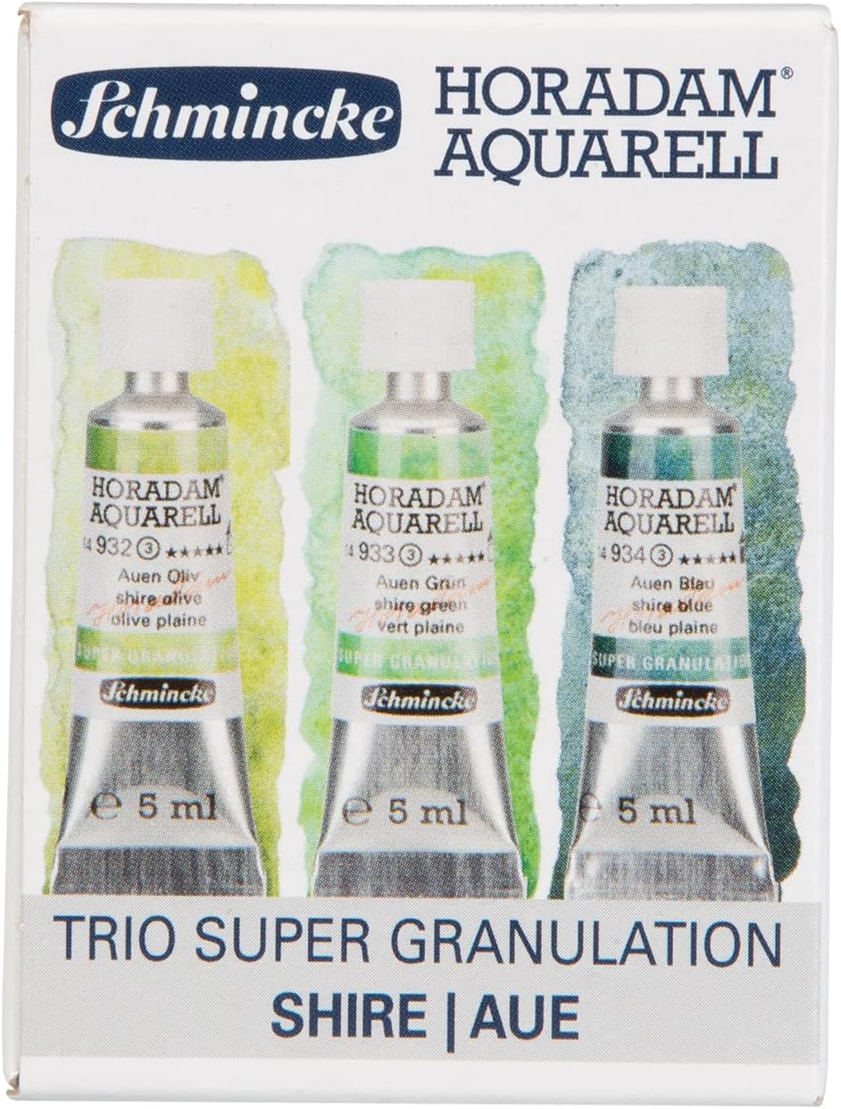 Super Granulation Aquarellfarben-Set (3 x 5 ml), 3 x 5 ml Tuben Auen