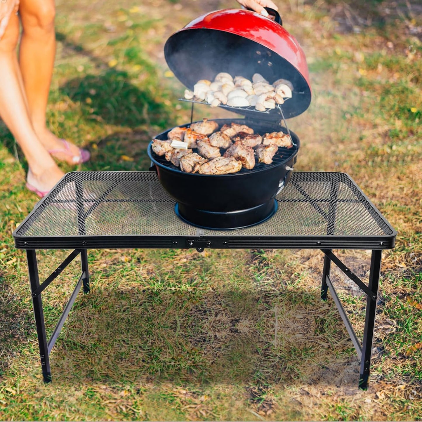 Klappbarer Gartentisch, Schwarz-mittelgross / 90 x 60 cm