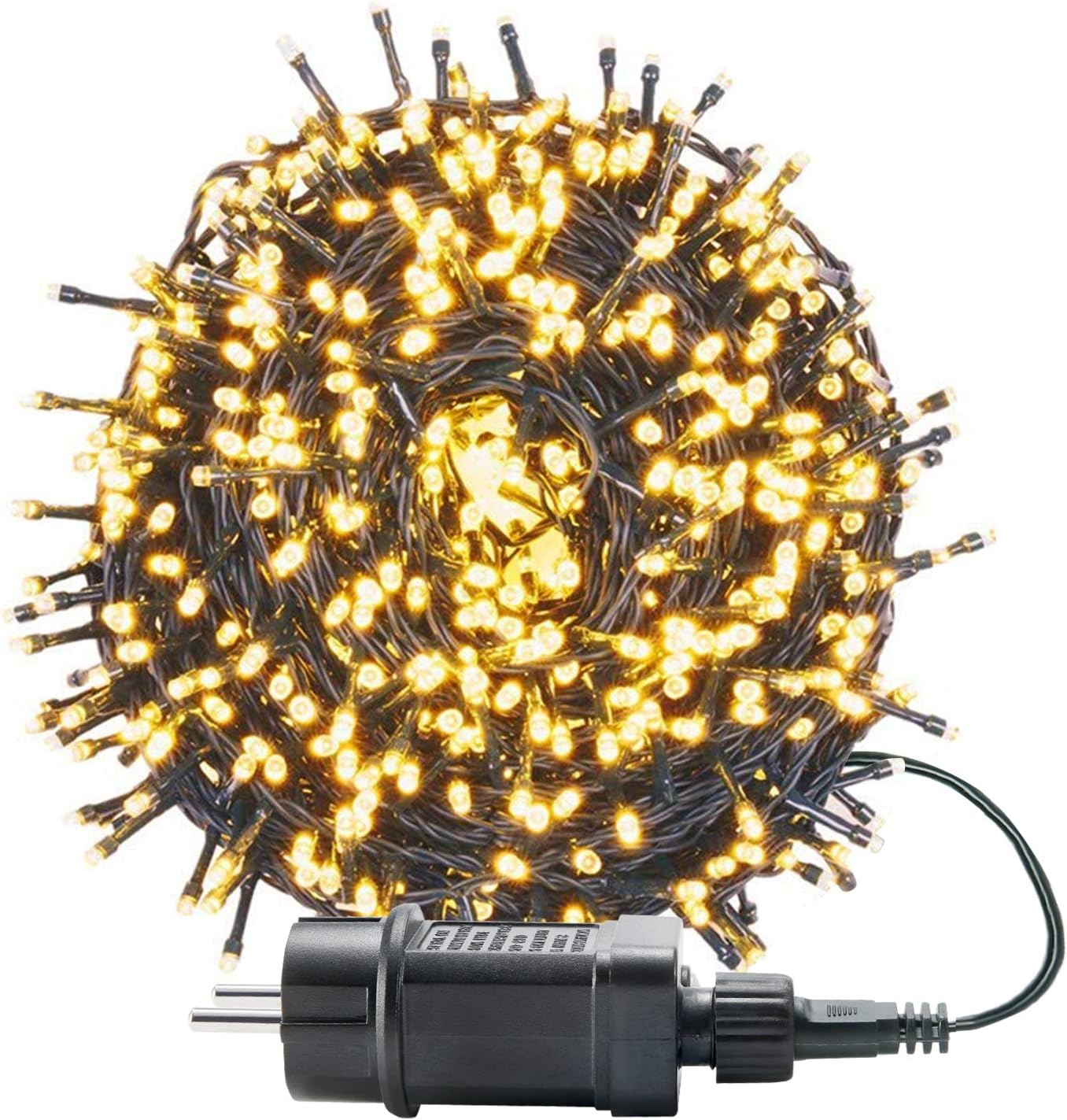LED-Lichterkette, 300 LEDs, 8 Modi, Warmweiss, 30m 300LED