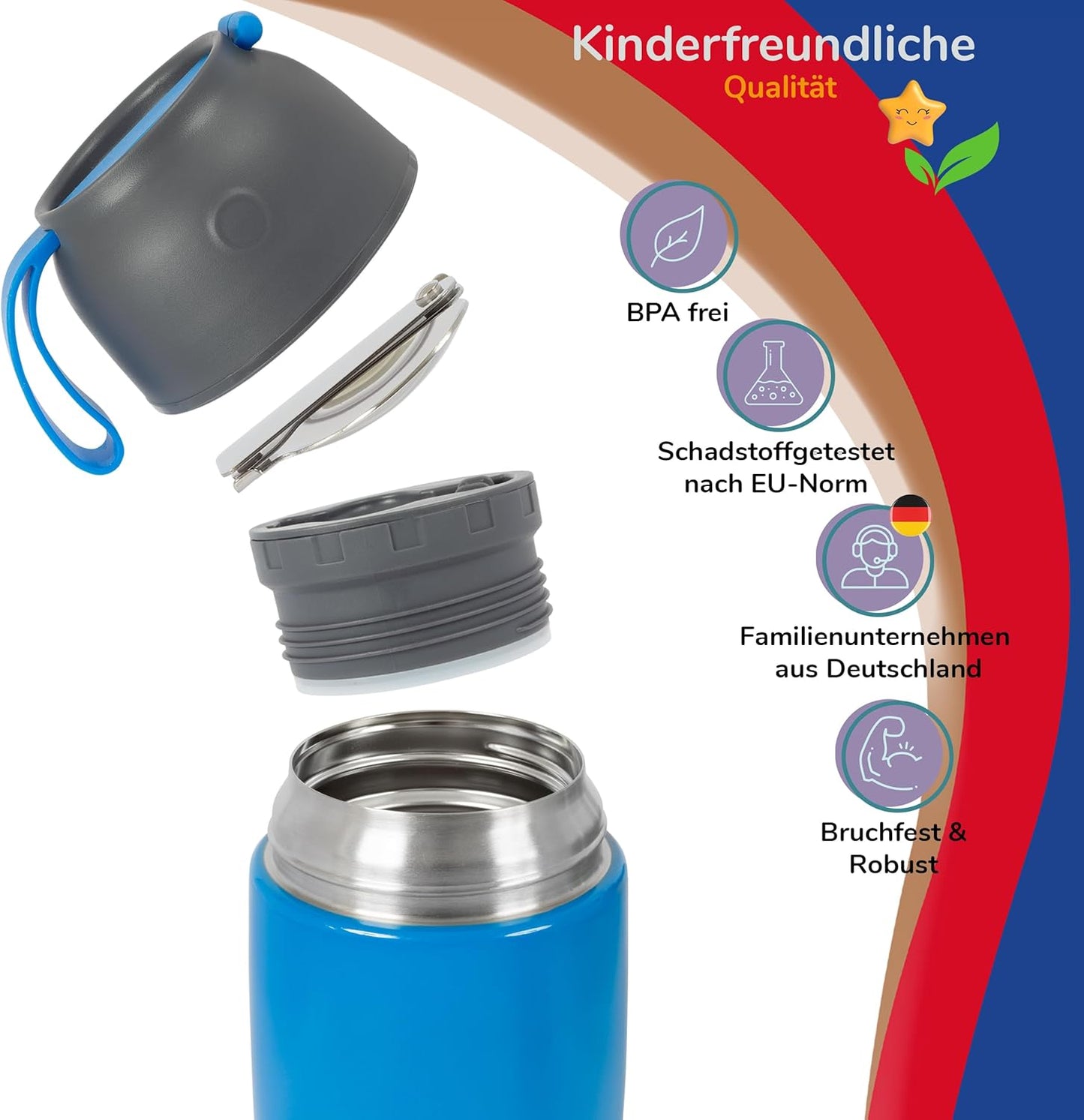 Thermobecher für Speisen und Getränke, 500ml, Paolo Pirat (Blau)