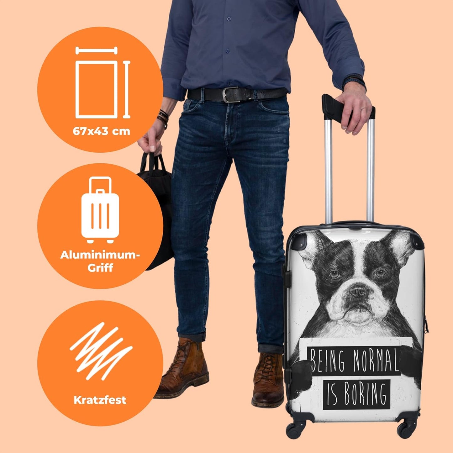Grosser Rollkoffer mit 4 Rollen (90 Liter)