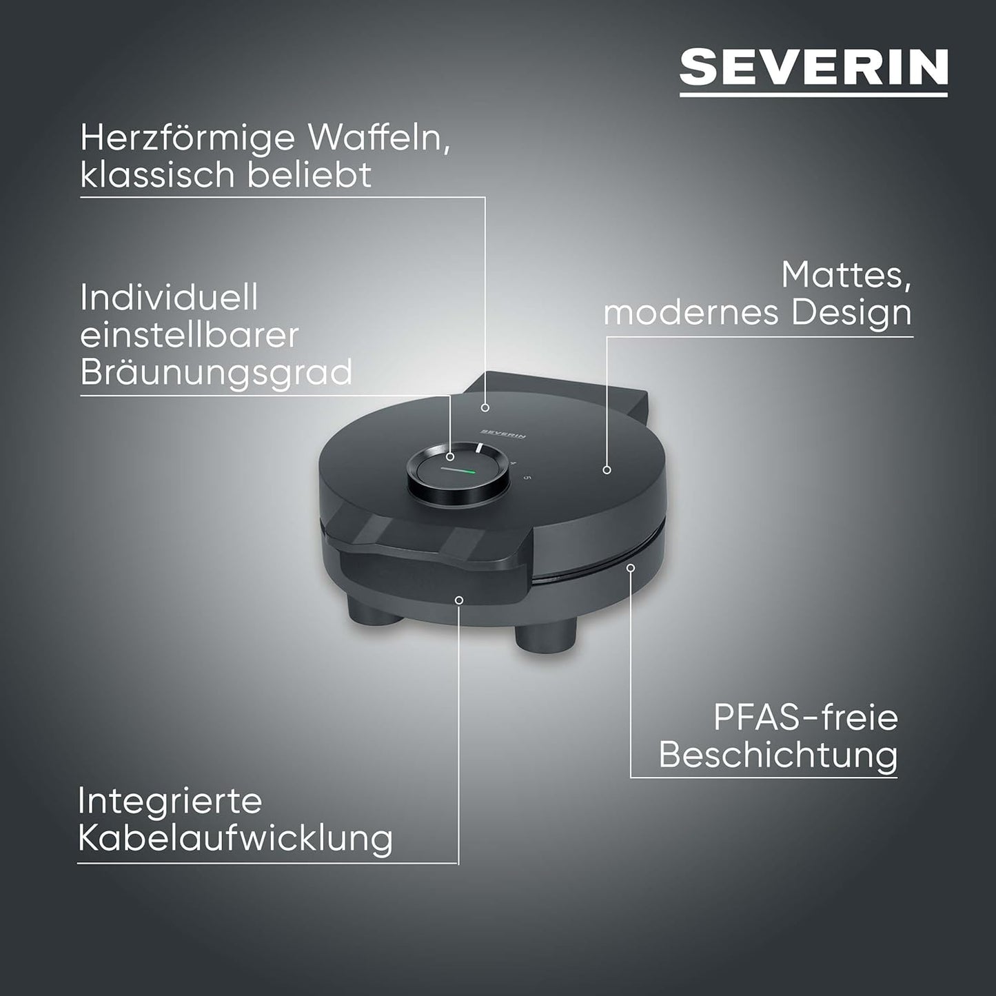 Waffeleisen WA 2117, NEU: Design Waffeleisen
