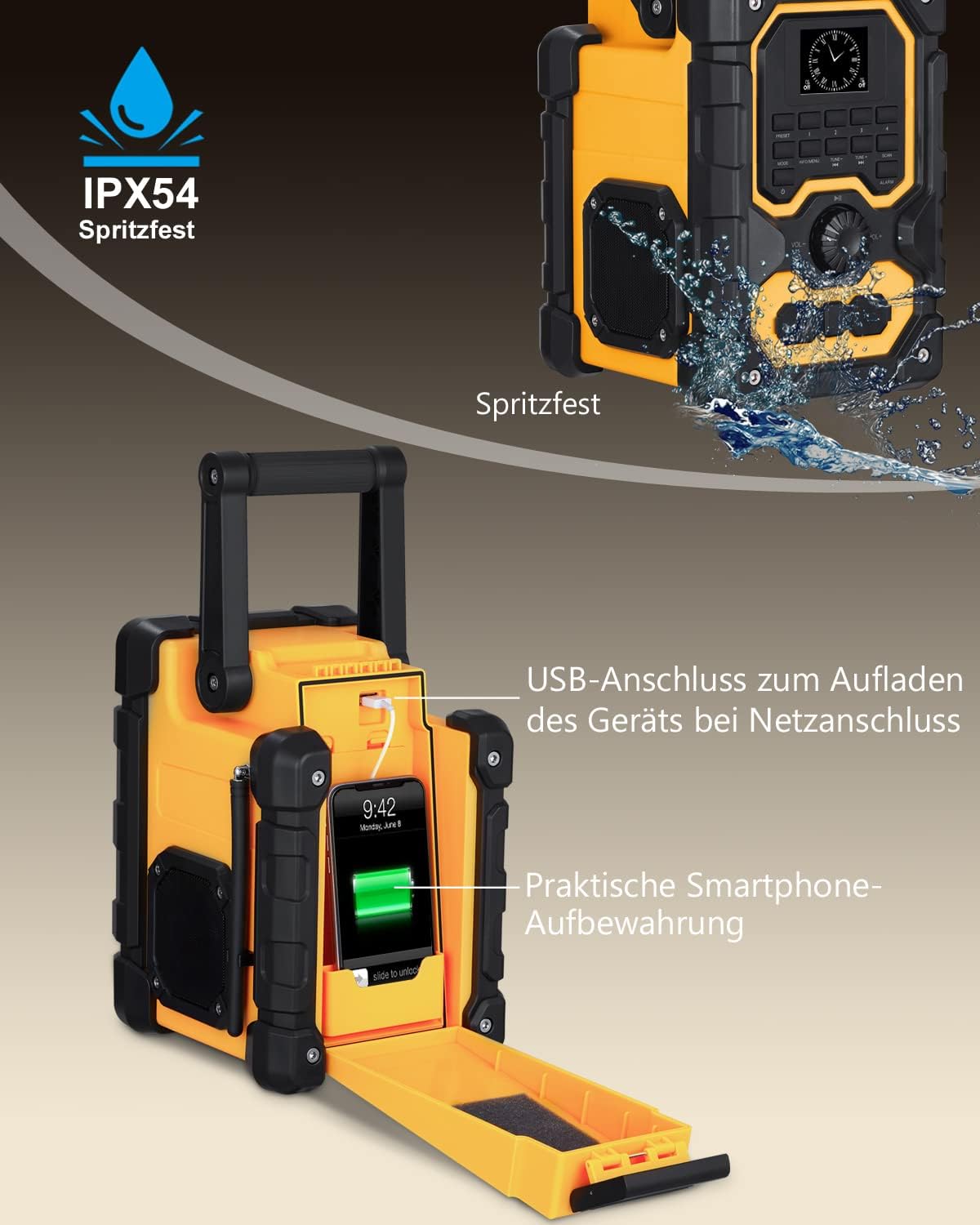 Baustellenradio DB-1005 mit DAB+ und Bluetooth