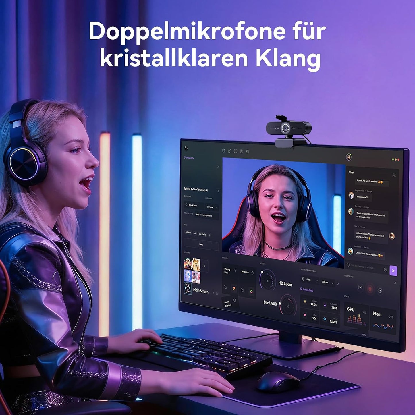 C60E 4K Webcam mit Autofokus & Dual-Mikrofonen, C60E Single