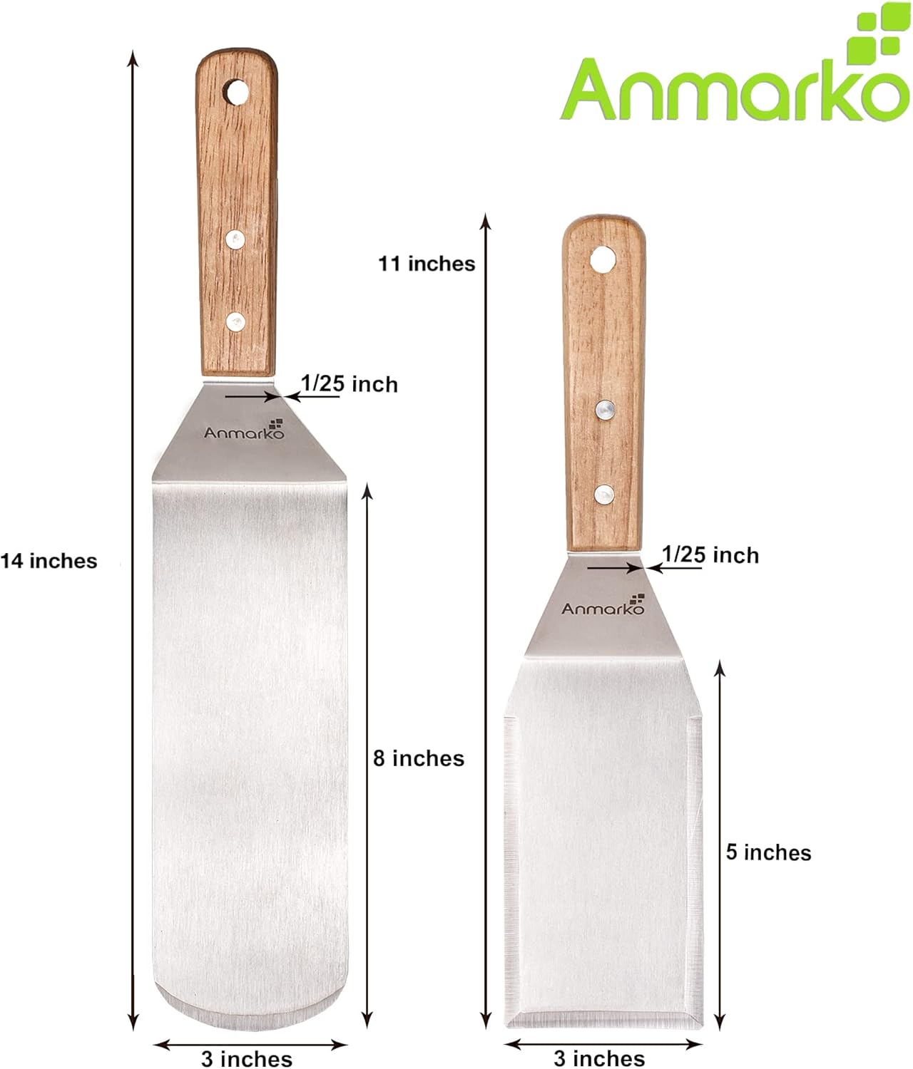 3-teiliges Pfannenwender-Set mit Schaber, Holzgriff-set