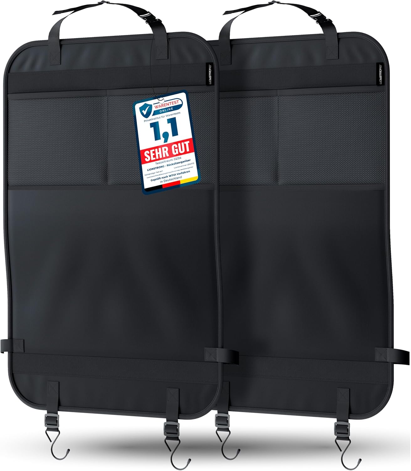 2er-Set Auto-Rücksitz-Organizer & Rückenlehnenschutz, Basic 2 Stück