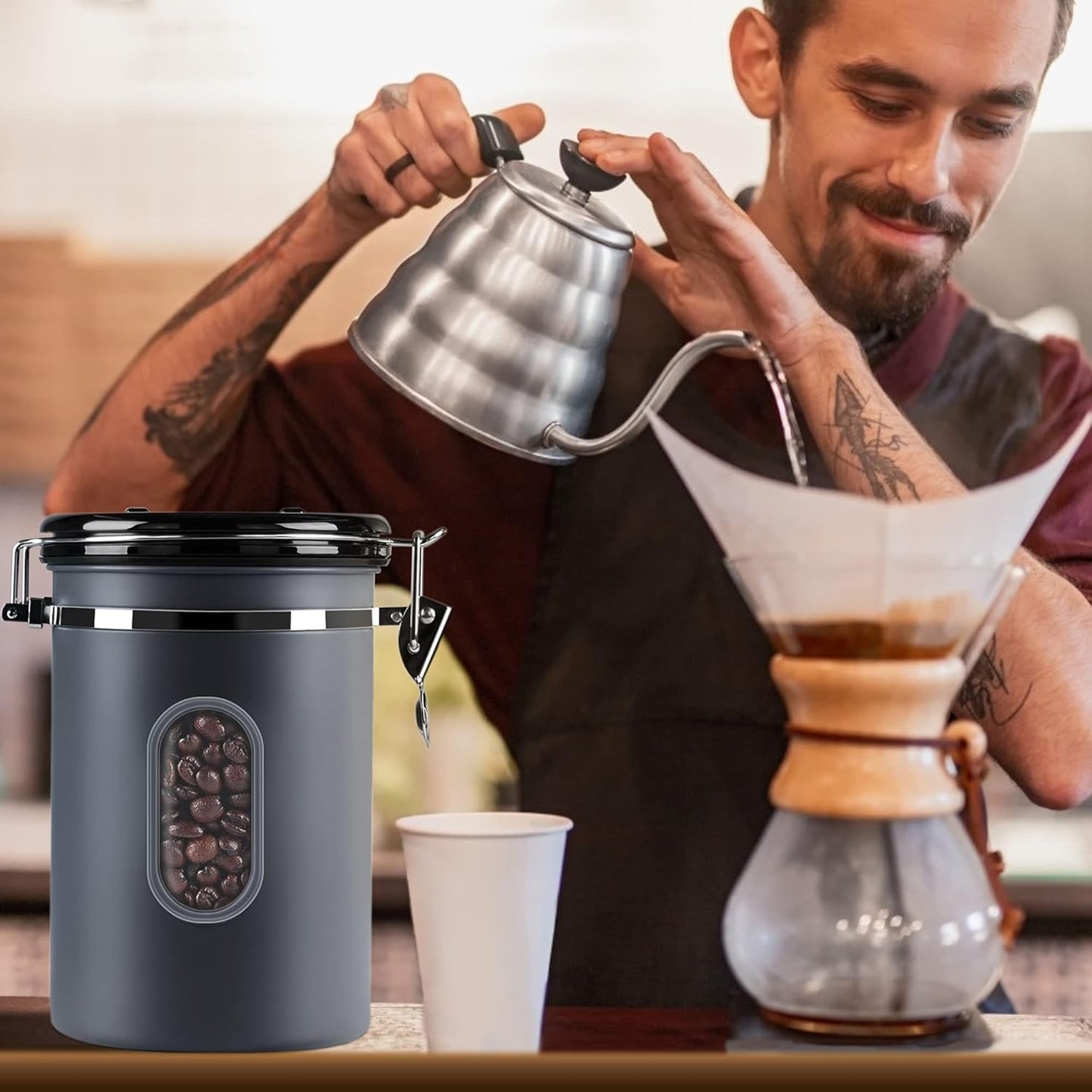 Kaffeedose, 1.8L-Grau