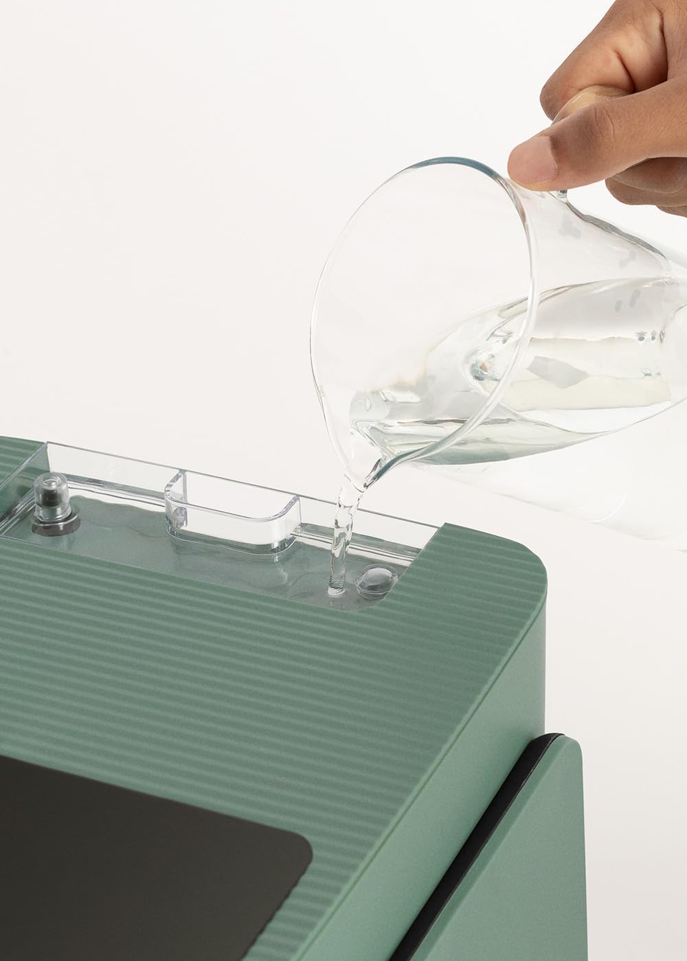 Heissluftfritteuse mit Dampfgarer, Salbeigrün, 4,2L mit Wasserdampfgarer