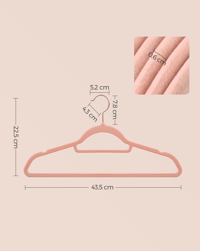 30-teiliges Kleiderbügelset, Roségold + Hellrosa