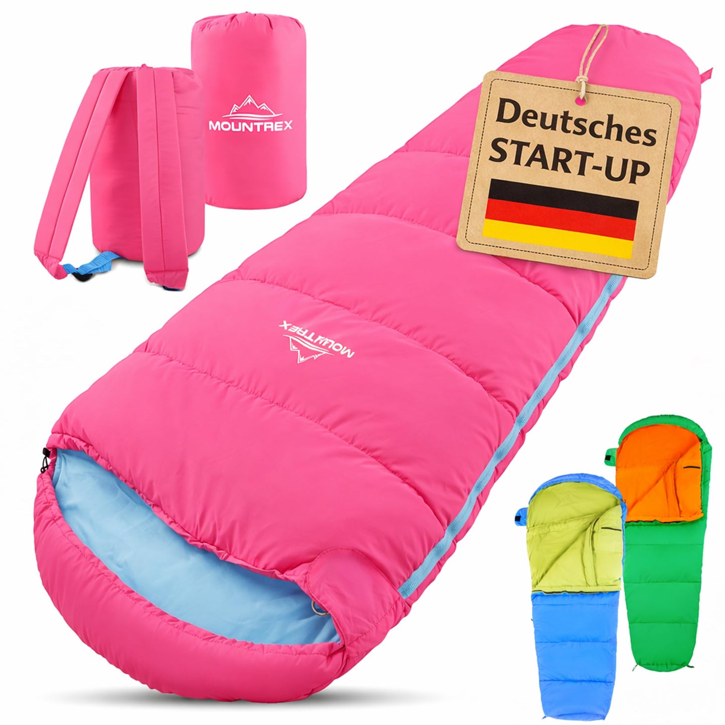Kinderschlafsack, Rosa/Blau 175 x 70 x 45cm