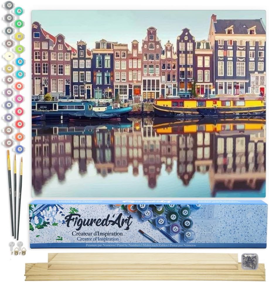 Malen nach Zahlen Set Amsterdam (40x50cm), Amsterdam 40x50cm Mit Keilrahmen (nicht gespannt)