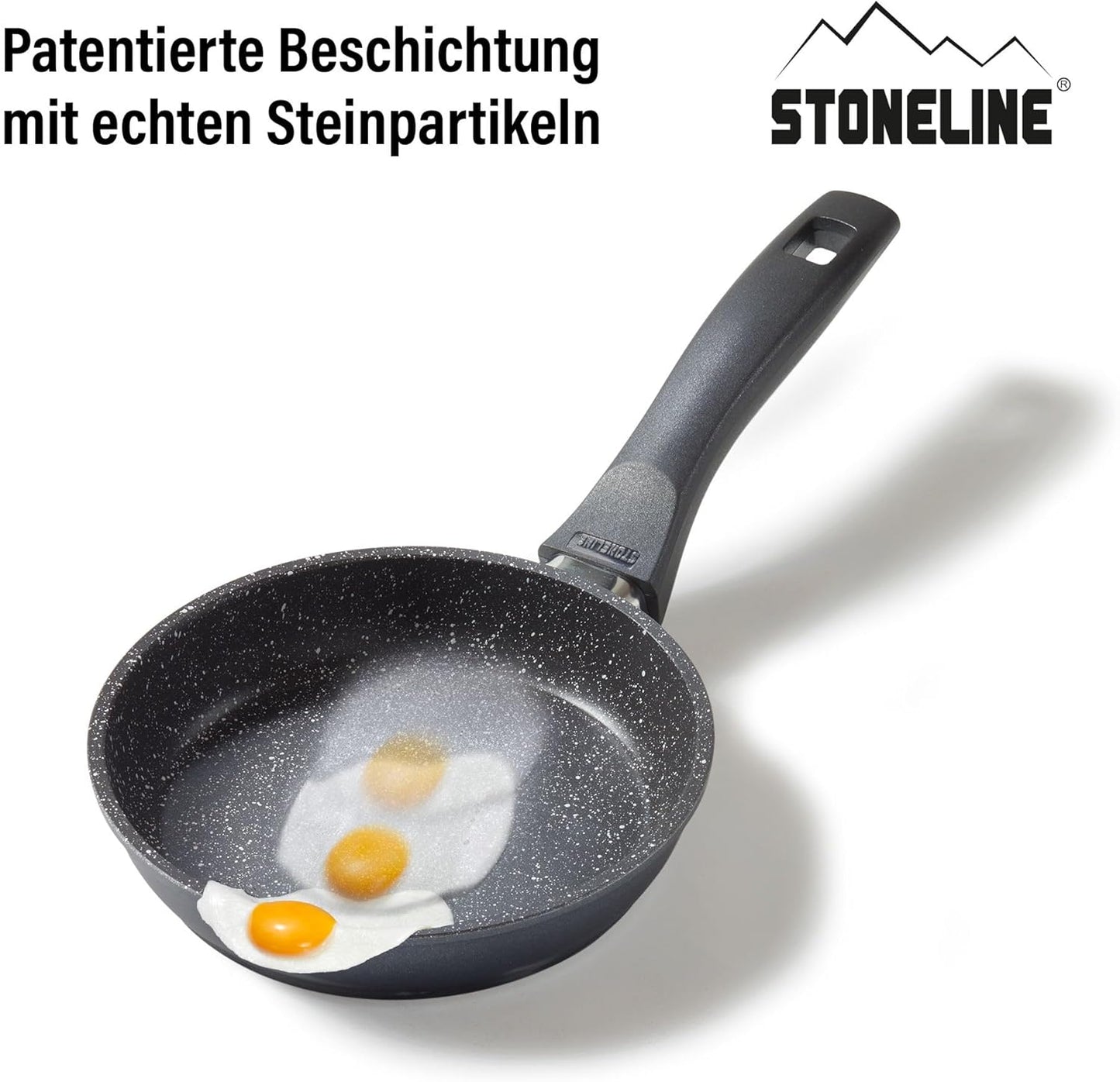 Antihaft-Induktionspfanne 16 cm (kratzfest, Steinpartikel), Grau 16cm