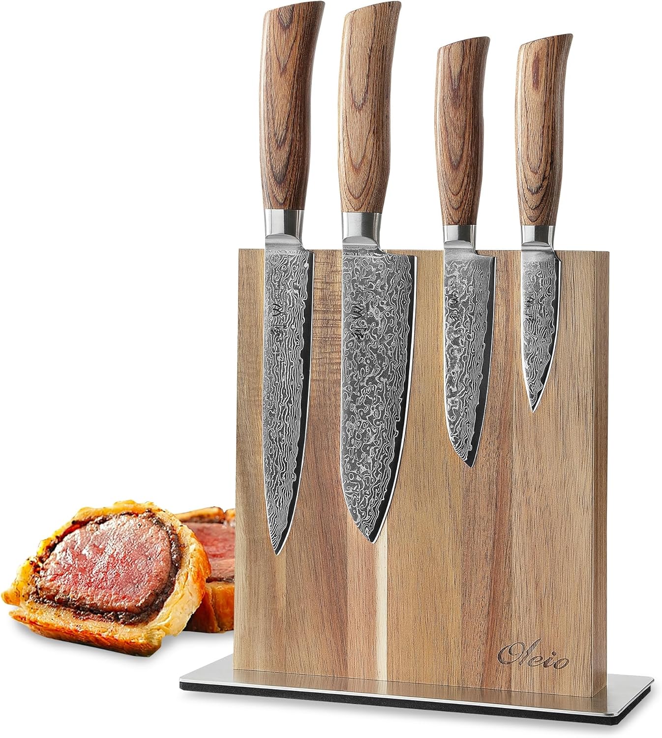 Edib Pro Premium - 4er-Küchenmesser-Set mit Magnetmesserblock