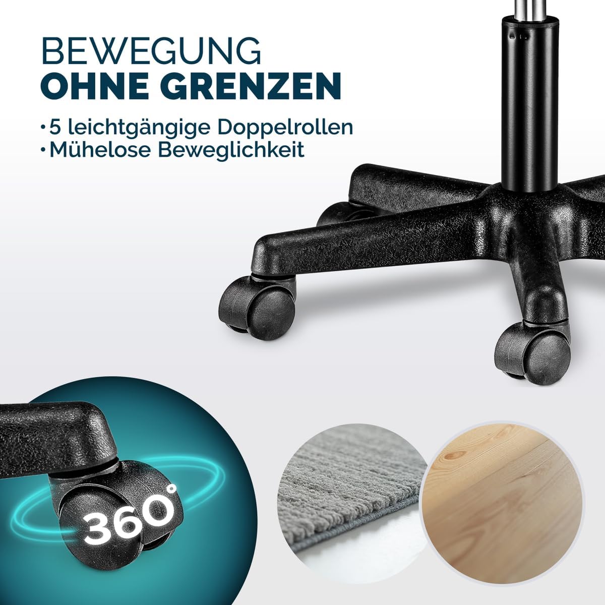 Höhenverstellbarer Rollhocker, 2er-Set, 2 Orange