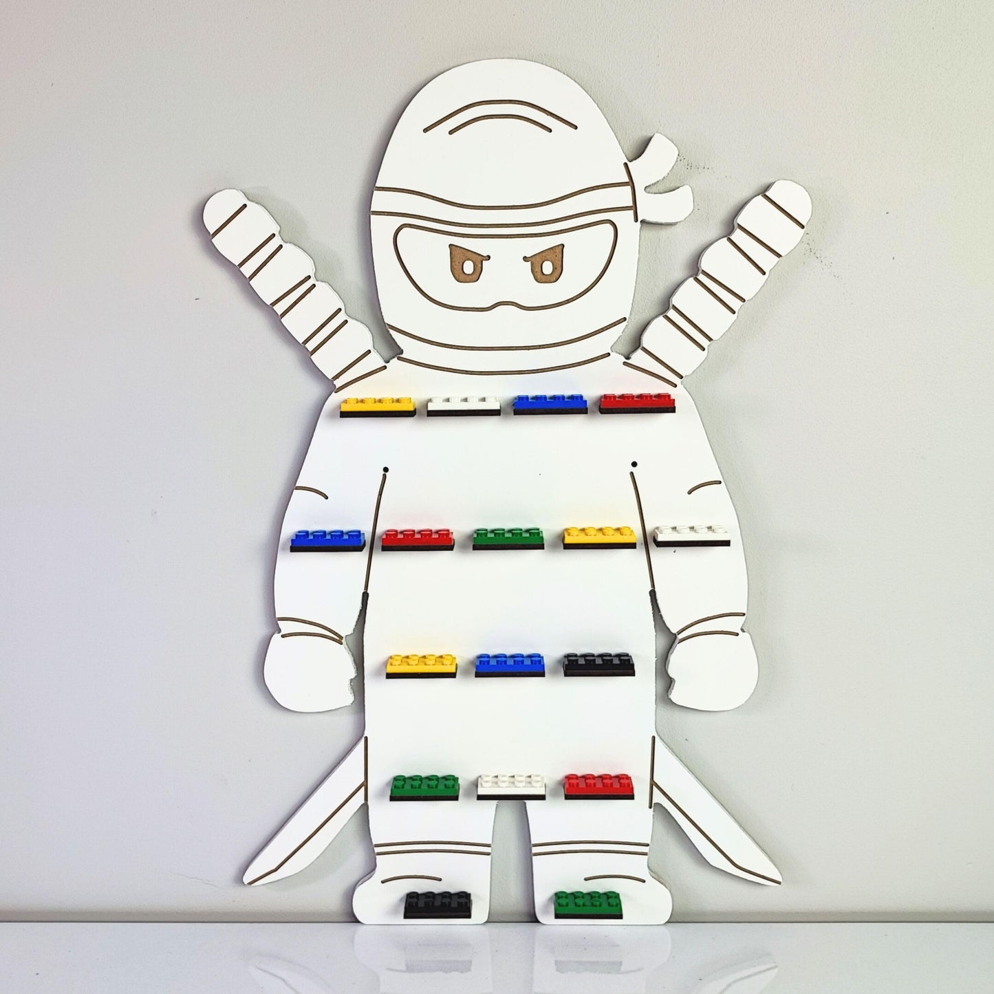 Aufbewahrungsregal für Minifiguren, Ninja 17 Weiss