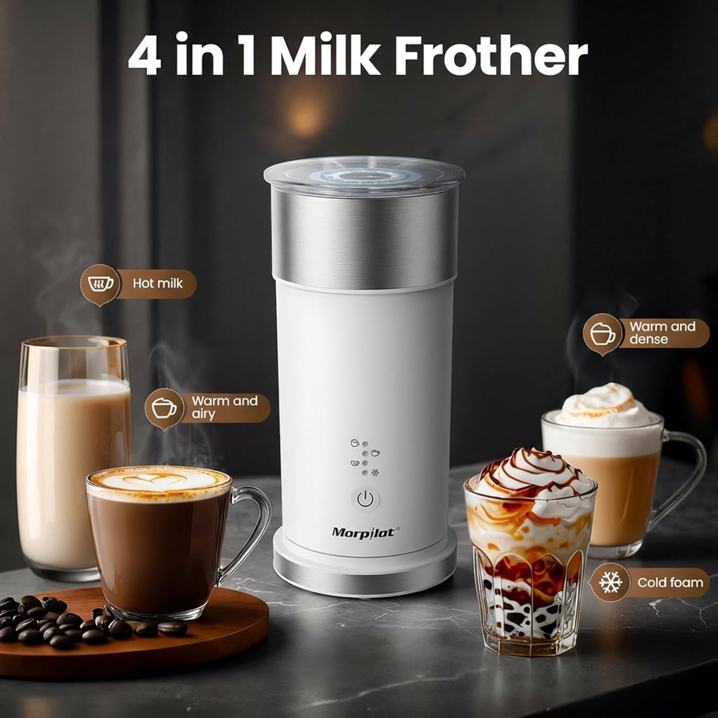 4-in-1-Milchaufschäumer MMF-827, 115ML Weiss
