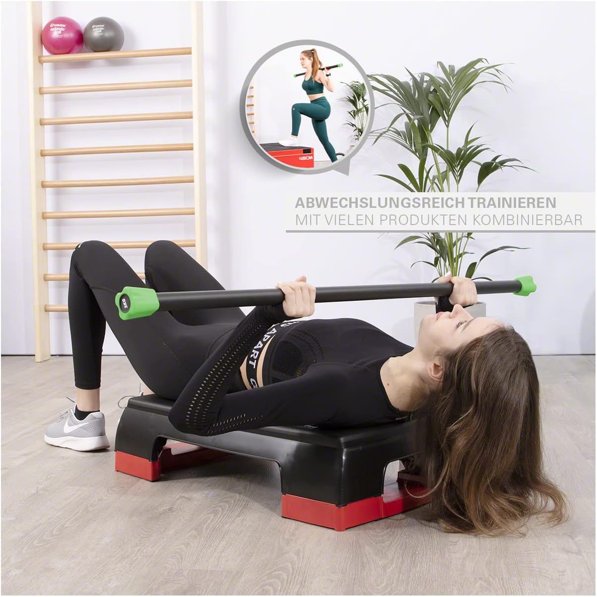 Gewichtsstab 3 kg für Krafttraining, C - 3 kg - grün