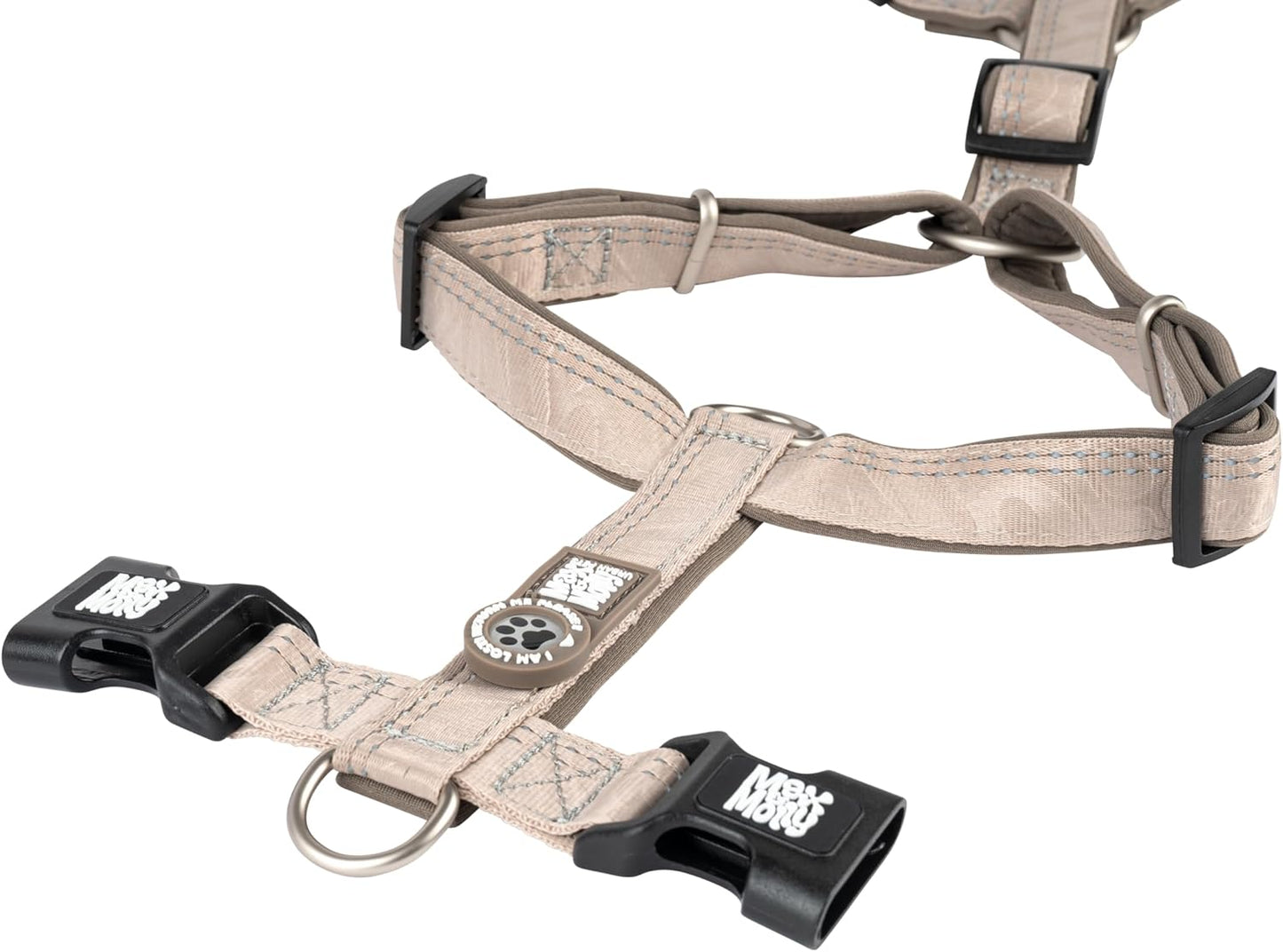 Hundegeschirr H-Form mit Smart ID, S Sand