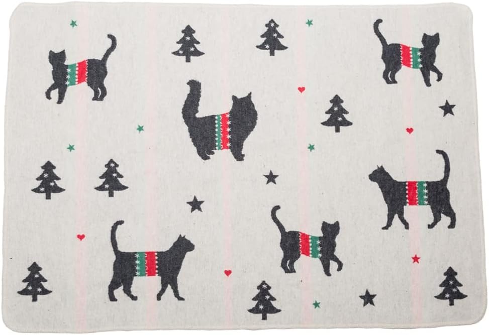 Haustierdecke 'Xmas Silhouetten Katzen'